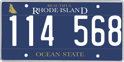 RI license plate 114568