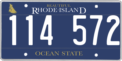 RI license plate 114572