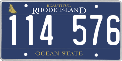 RI license plate 114576