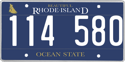RI license plate 114580