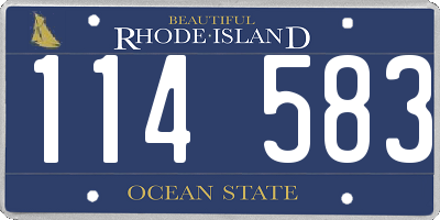 RI license plate 114583