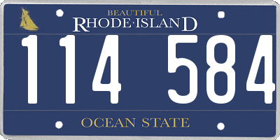 RI license plate 114584