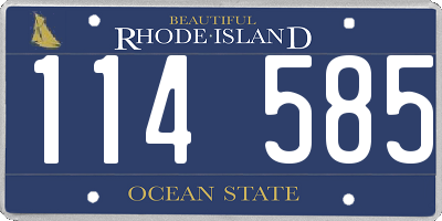 RI license plate 114585