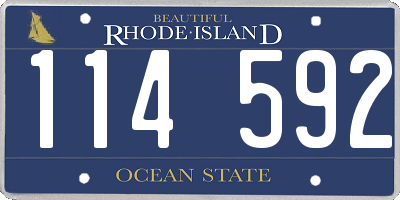 RI license plate 114592