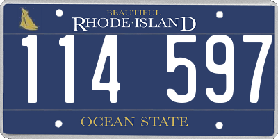 RI license plate 114597