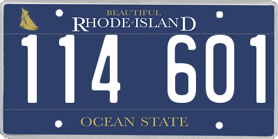 RI license plate 114601