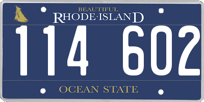 RI license plate 114602