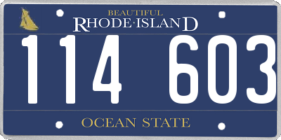 RI license plate 114603