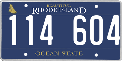 RI license plate 114604