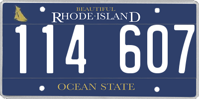 RI license plate 114607
