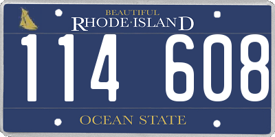 RI license plate 114608