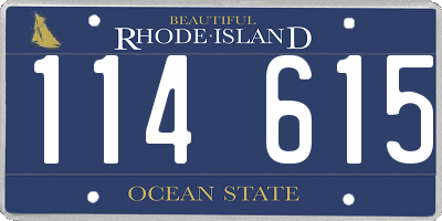 RI license plate 114615