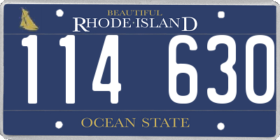 RI license plate 114630