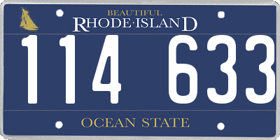 RI license plate 114633