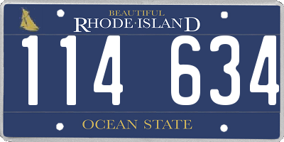 RI license plate 114634