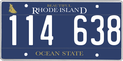 RI license plate 114638