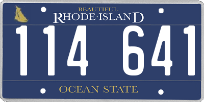 RI license plate 114641
