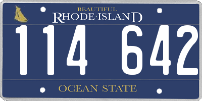 RI license plate 114642
