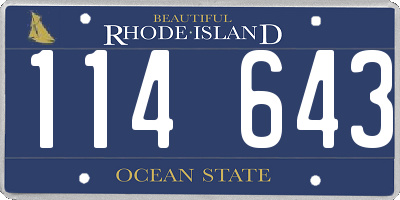 RI license plate 114643