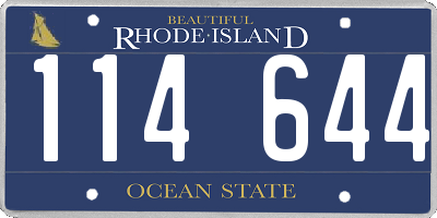 RI license plate 114644
