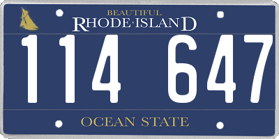 RI license plate 114647