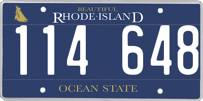 RI license plate 114648