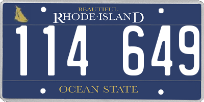 RI license plate 114649