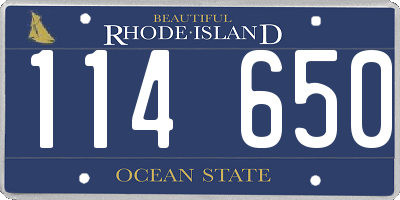 RI license plate 114650