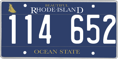 RI license plate 114652