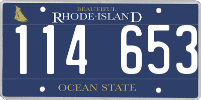 RI license plate 114653
