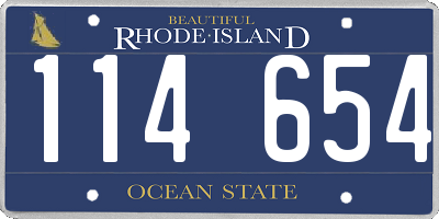 RI license plate 114654