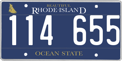 RI license plate 114655