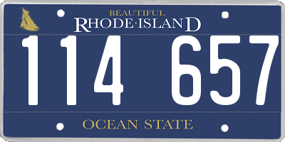 RI license plate 114657
