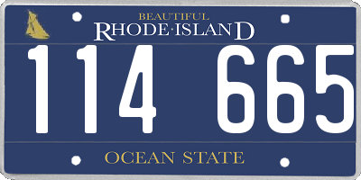 RI license plate 114665