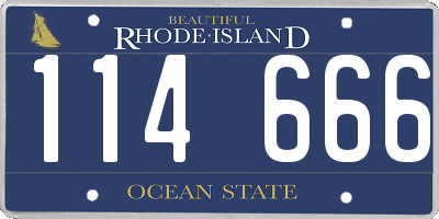 RI license plate 114666