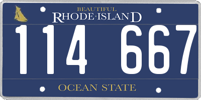 RI license plate 114667
