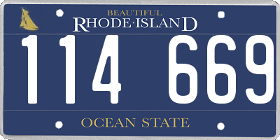 RI license plate 114669