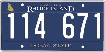RI license plate 114671