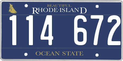 RI license plate 114672