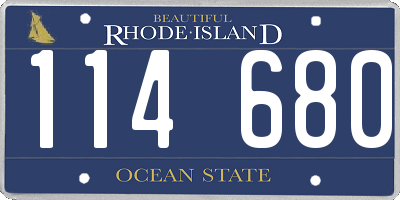 RI license plate 114680