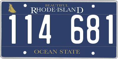 RI license plate 114681