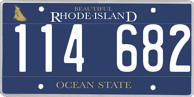 RI license plate 114682