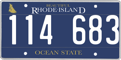 RI license plate 114683