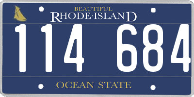 RI license plate 114684