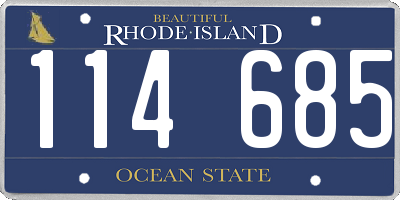 RI license plate 114685