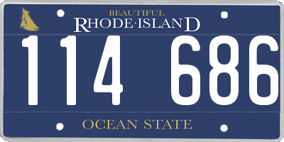 RI license plate 114686