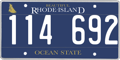 RI license plate 114692