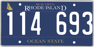 RI license plate 114693