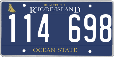 RI license plate 114698