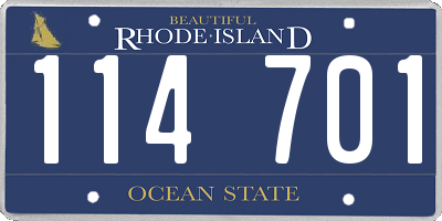 RI license plate 114701